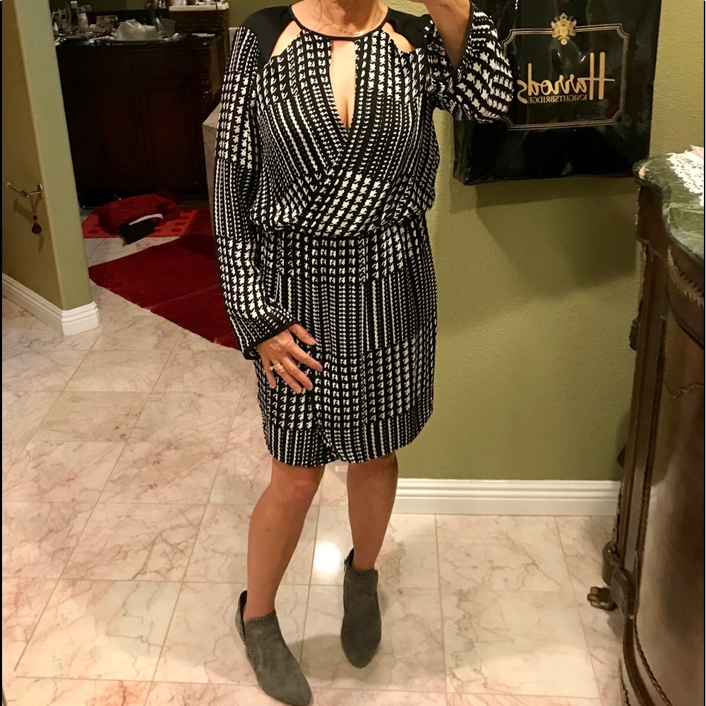 Parker black and white dress